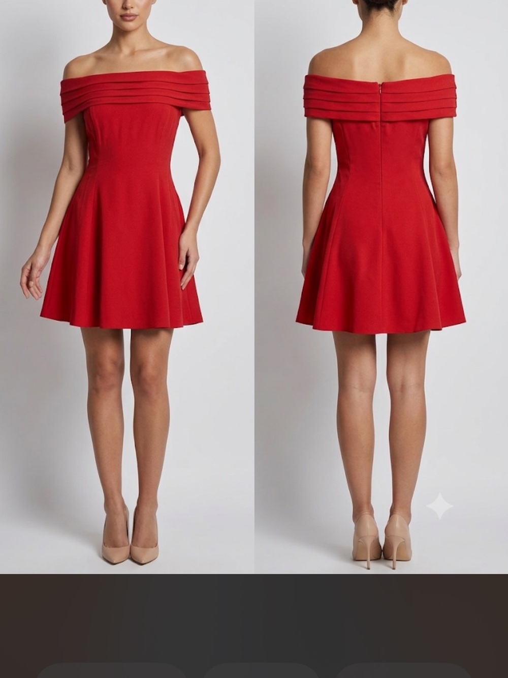 Ann Taylor TAHARI SIZE 6 Red One-Shoulder Fit & Flare Dress